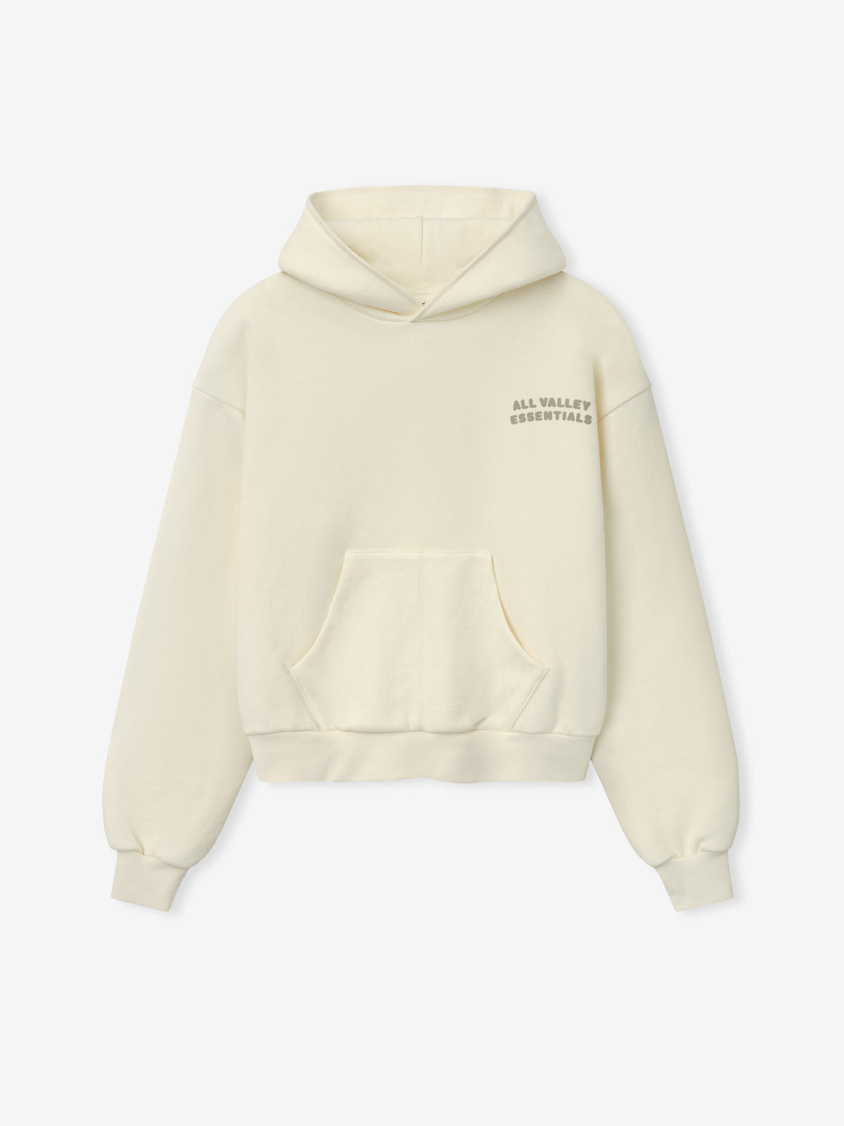 Womens 90s Fleece Hoodie Classic Fit - Washed Ivory - Image 1