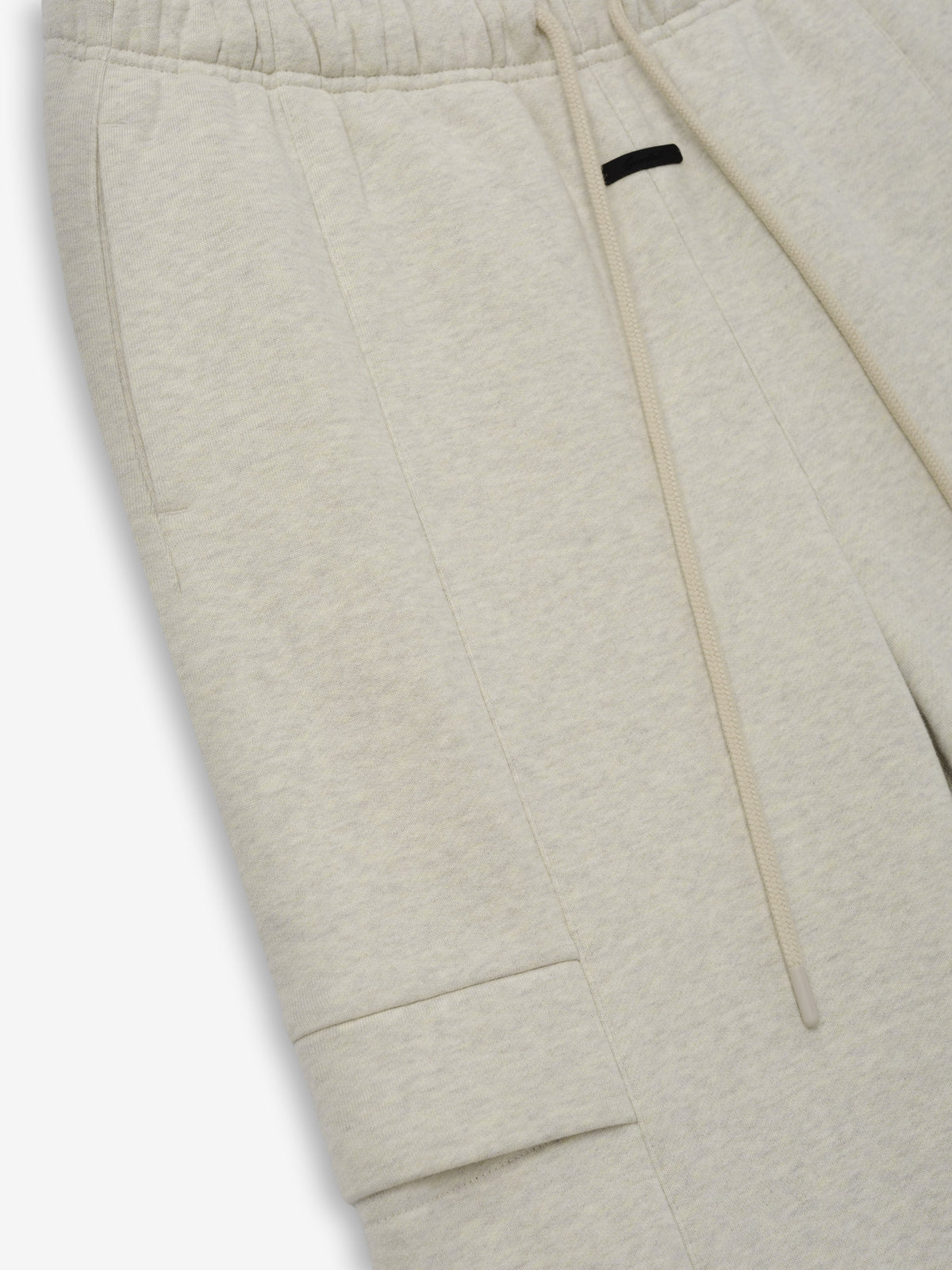 Womens Fleece Cargo Relaxed Sweatpant - Vanilla Heather - Image 3