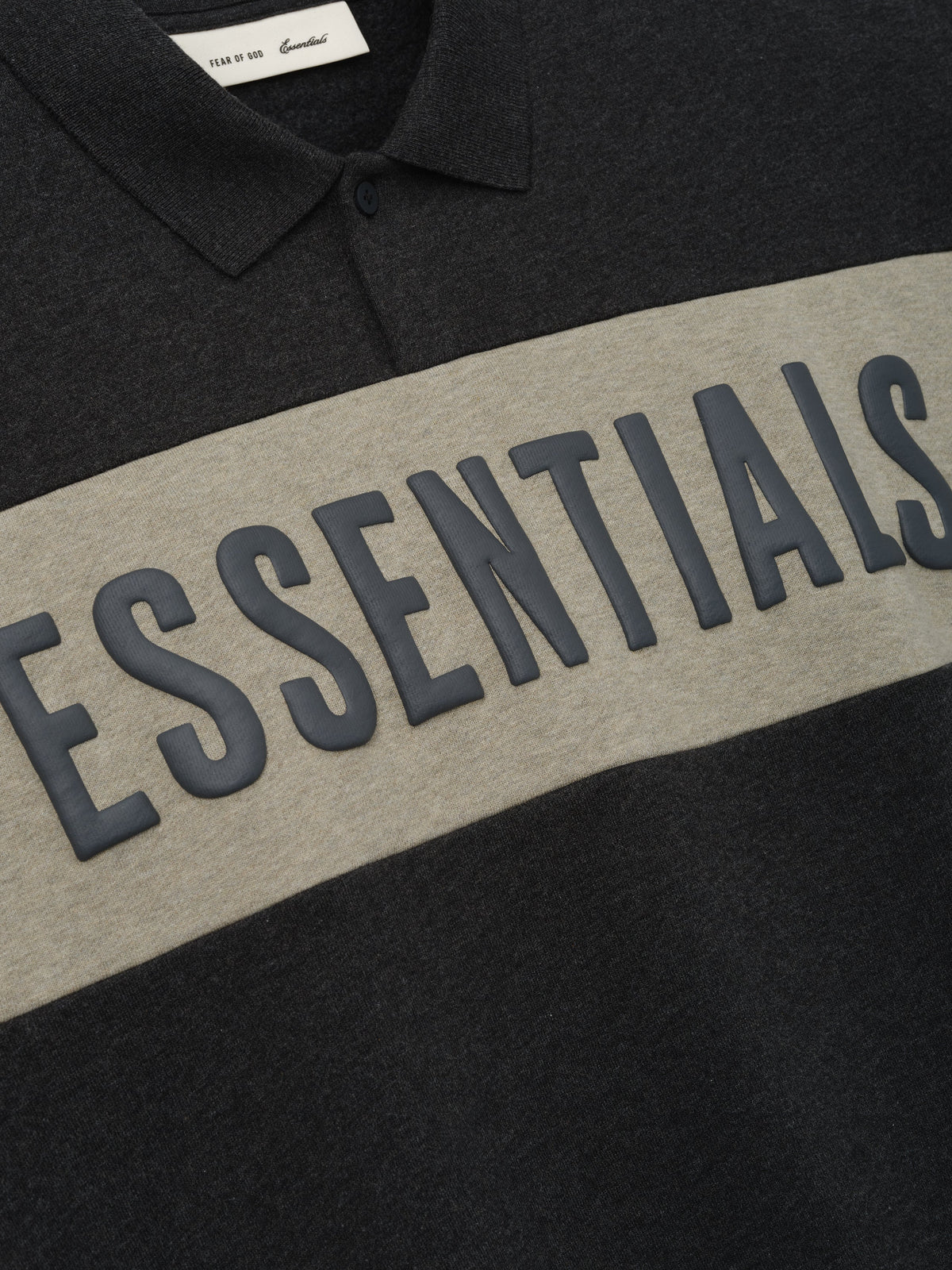 Kids Cropped Polo - Iron Grey Heather/ Seal Heather - Image 3