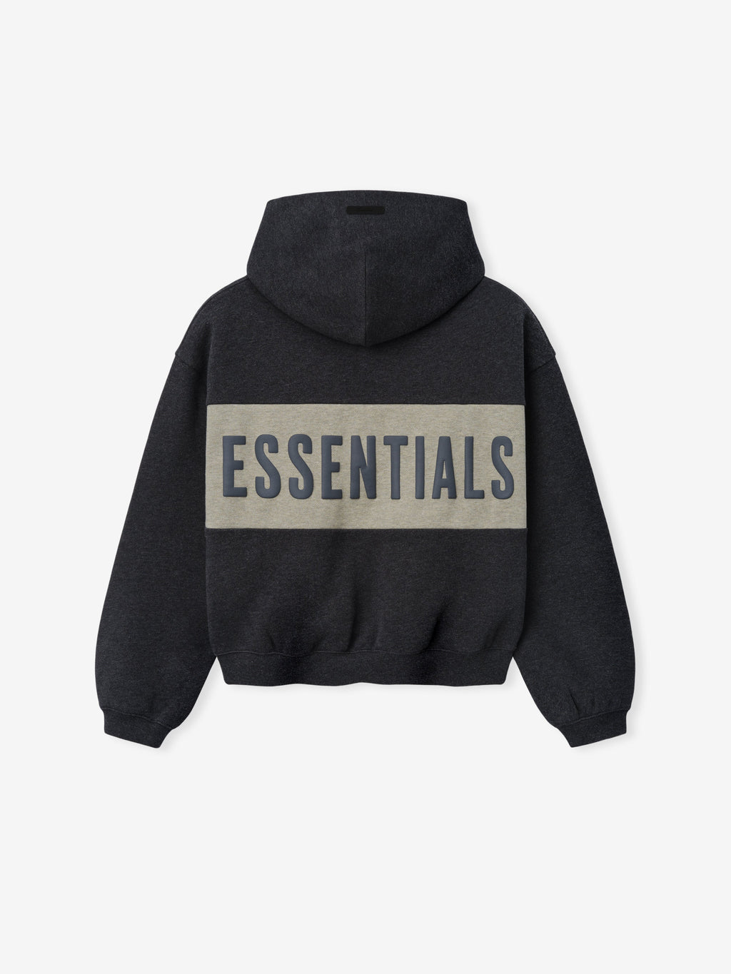 Kids Cropped Relaxed Panelled Hoodie - Iron Grey Heather/ Seal Heather - Image 2