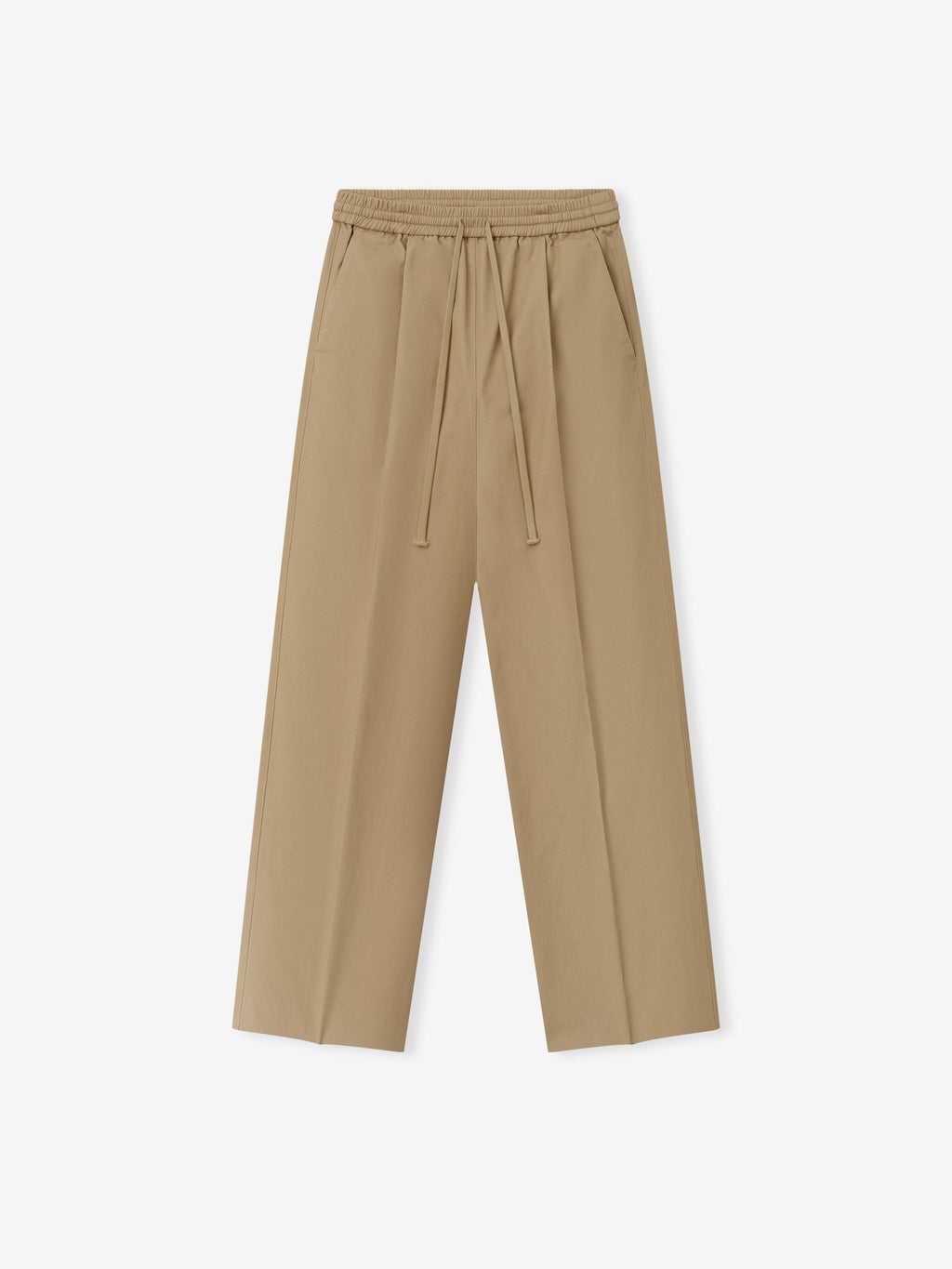 Womens Cotton Twill Pleat Front Drawstring Pant - Dune - Image 1