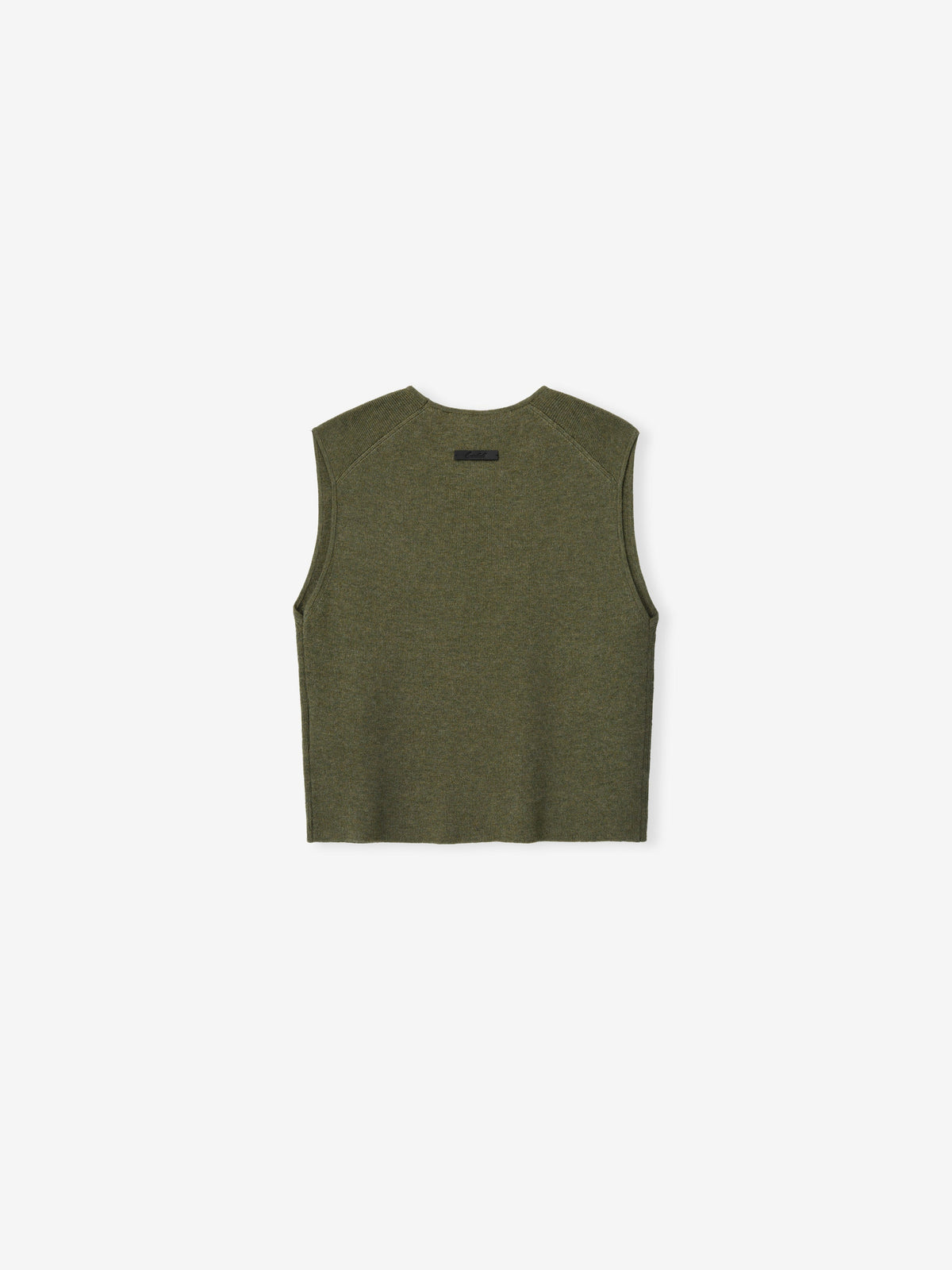 Womens Rib Knit Crop Top - Moss - Image 2