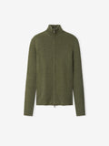 Womens Rib Knit Zip Up Jacket - Moss - Image 1