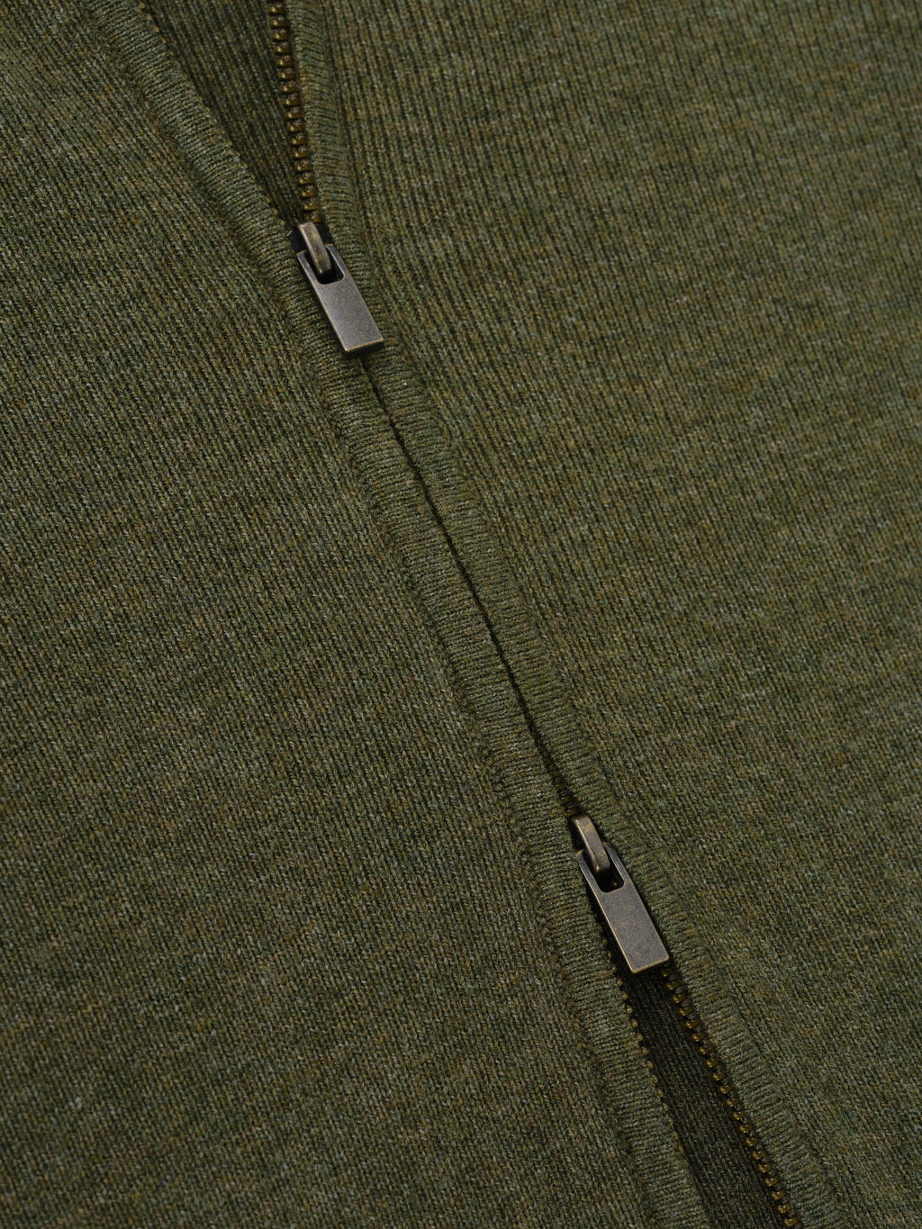 Womens Rib Knit Zip Up Jacket - Moss - Image 3