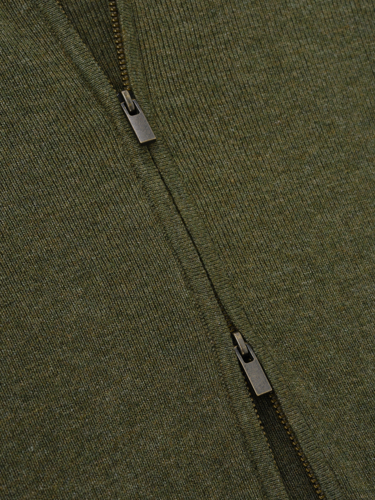 Womens Rib Knit Zip Up Jacket - Moss - Image 3
