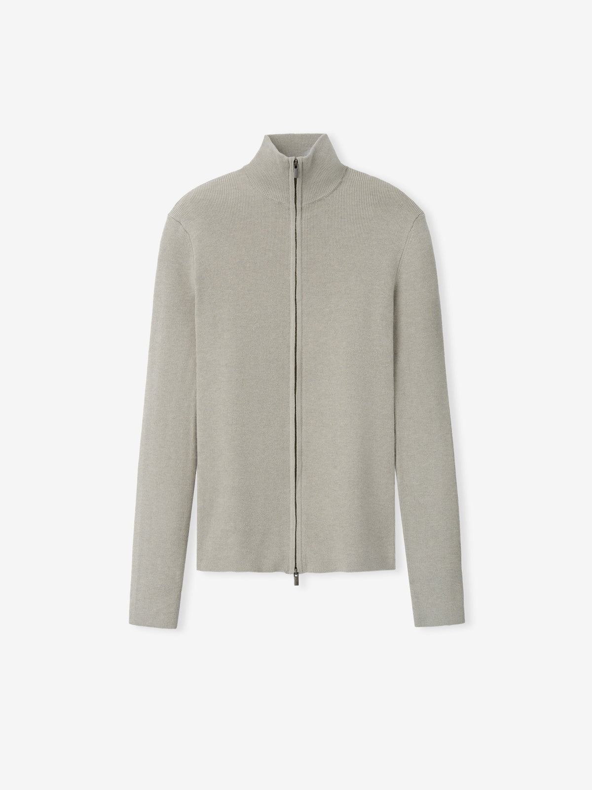 Womens Rib Knit Zip Up Jacket - Seal - Image 1