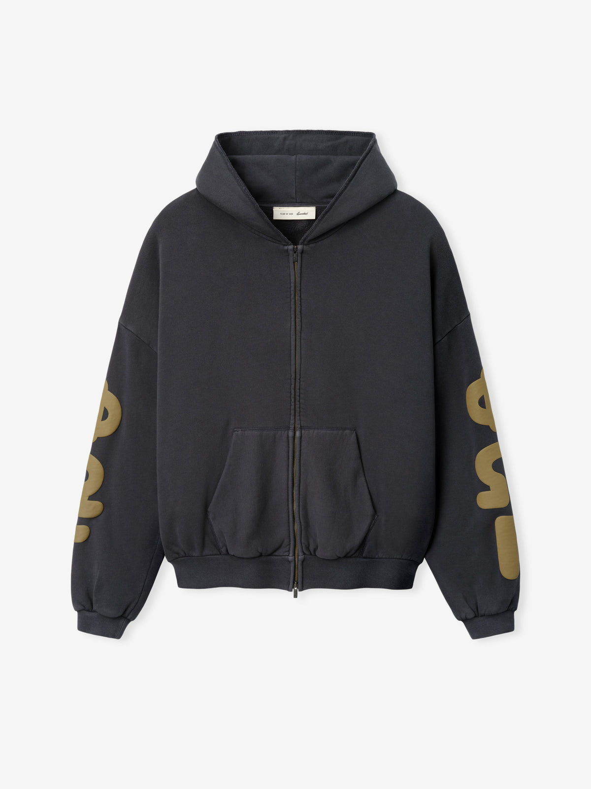 90s Zip-Up Hoodie - Washed Iron Grey - Image 1