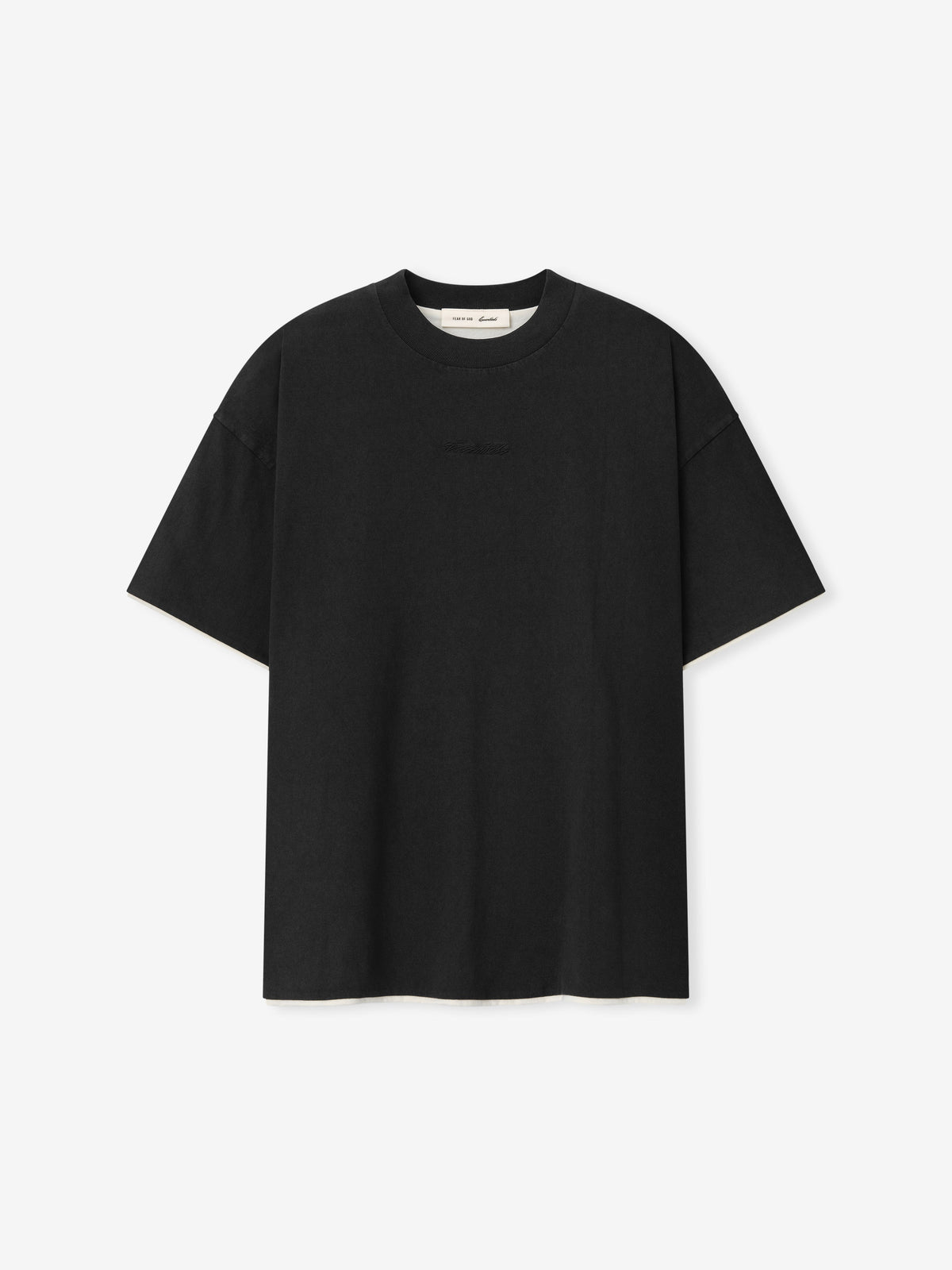 Classic Double Layer Tee - Washed Vintage Black - Image 4