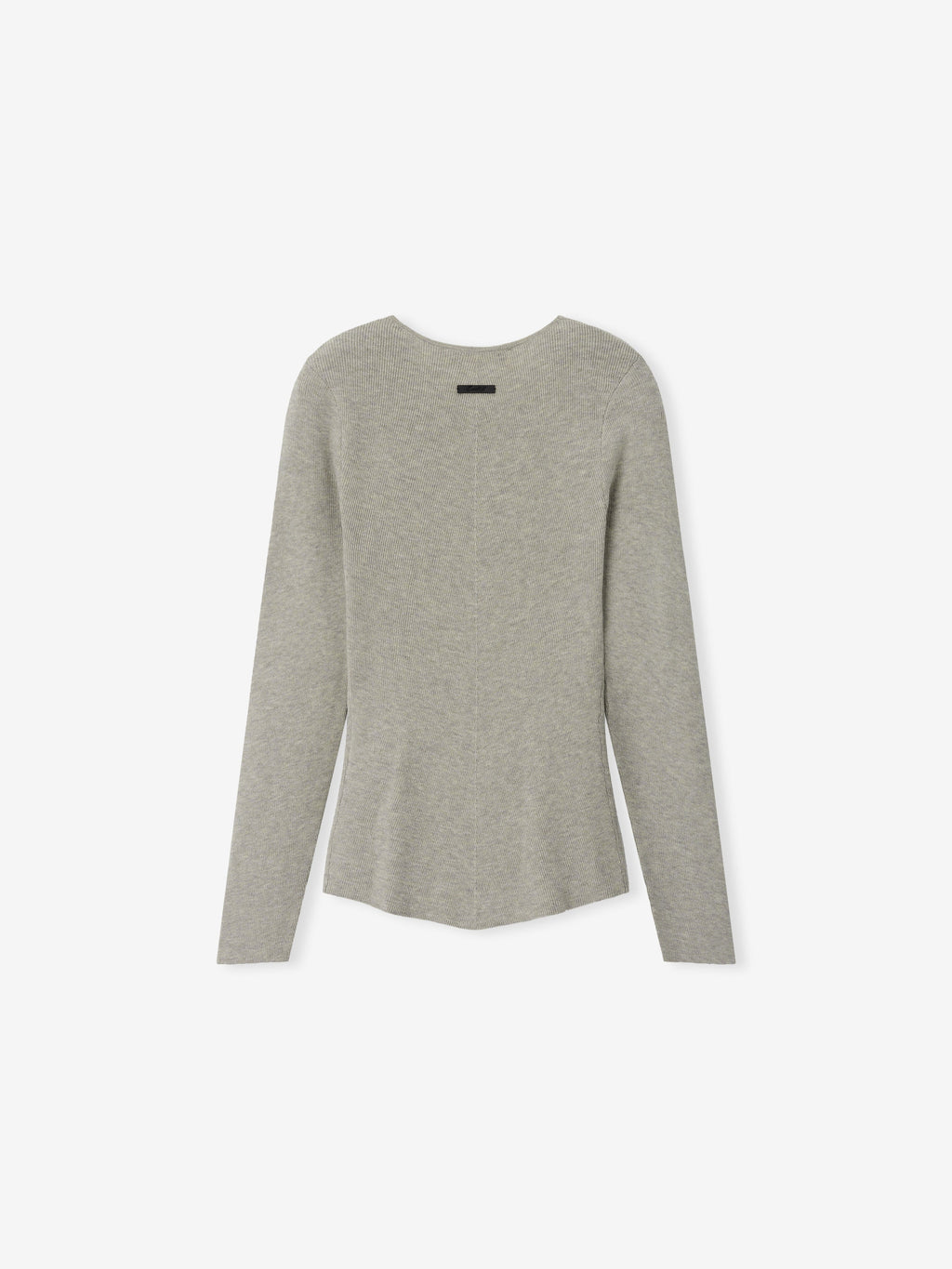 Womens Rib Knit Chevron V-Neck - Pyrite Heather - Image 2