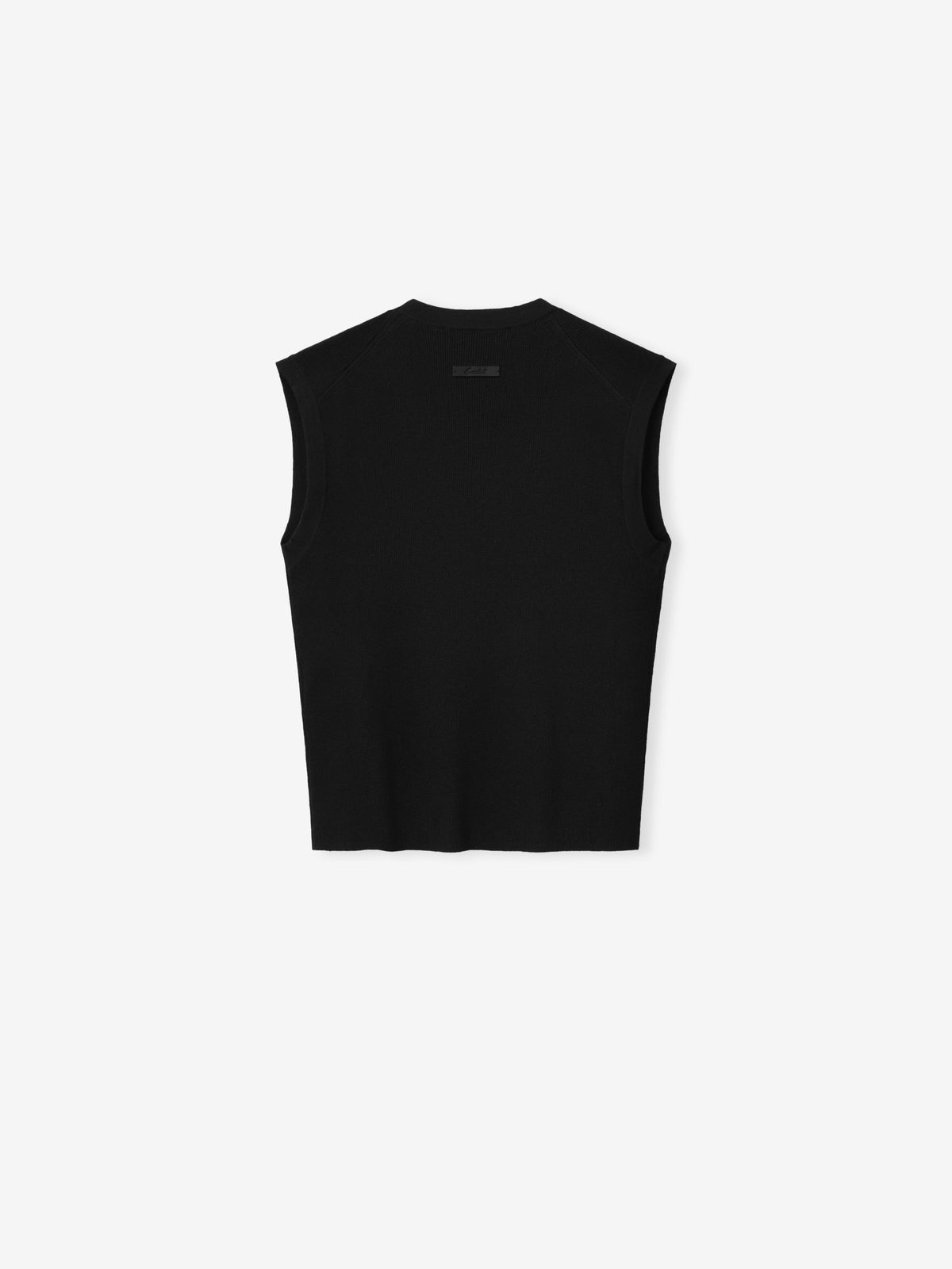 Womens Rib Knit V-Neck Cropped Tank - Vintage Black - Image 2