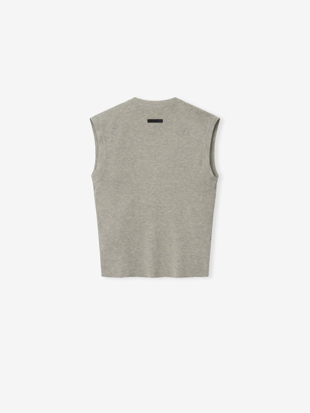 Womens Rib Knit V-Neck Cropped Tank - Pyrite Heather - Image 2
