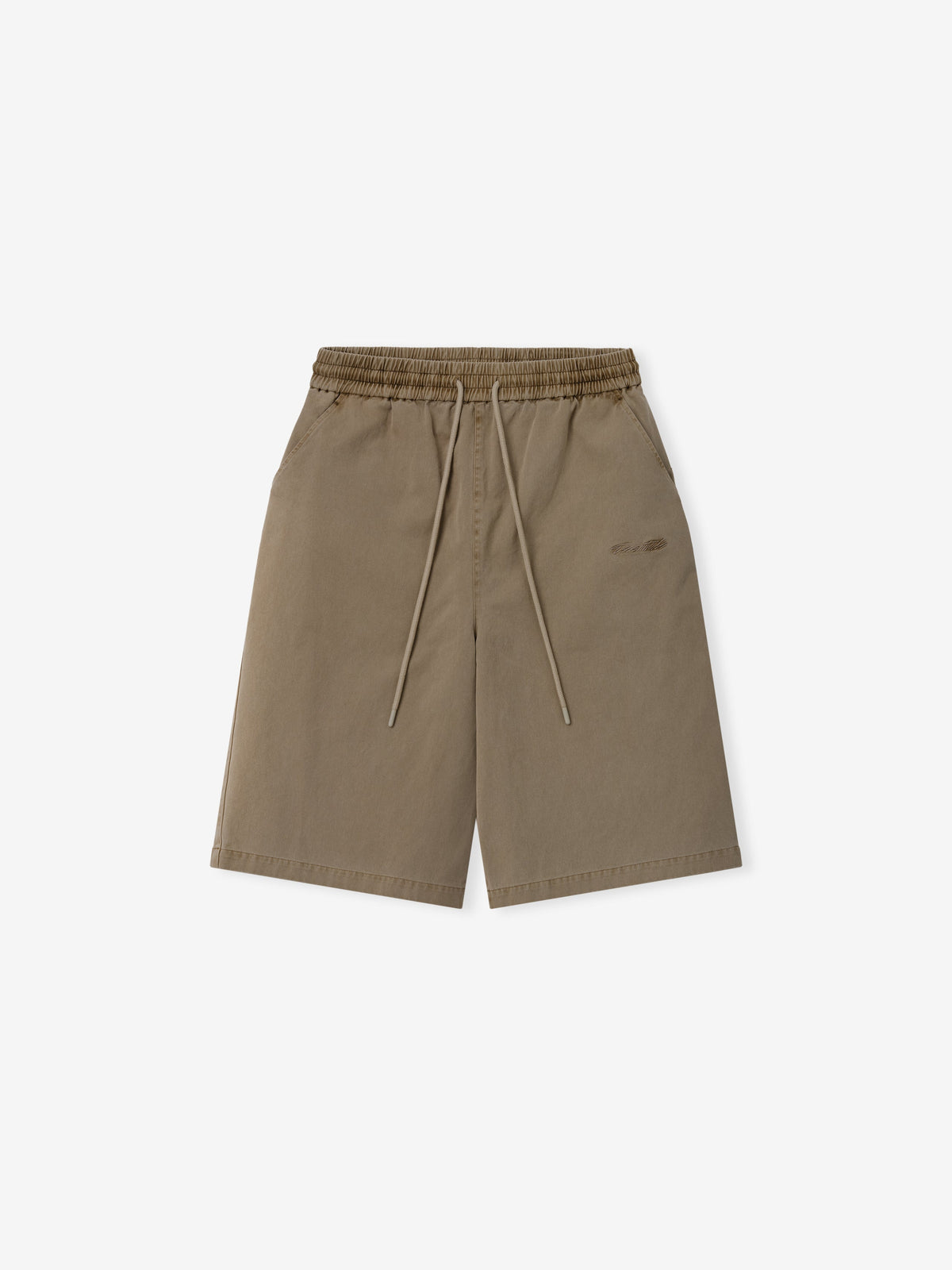 Cotton Twill Lounge Drawstring Short - Washed Clay - Image 3