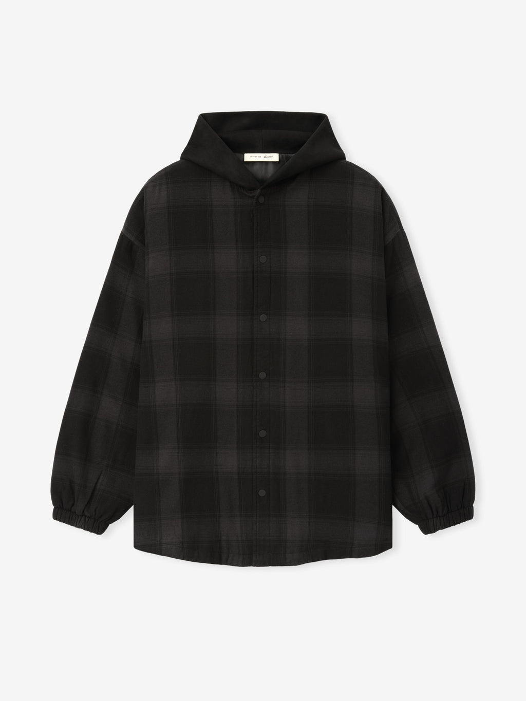 Padded Shirt Jacket - Black Plaid - Image 1