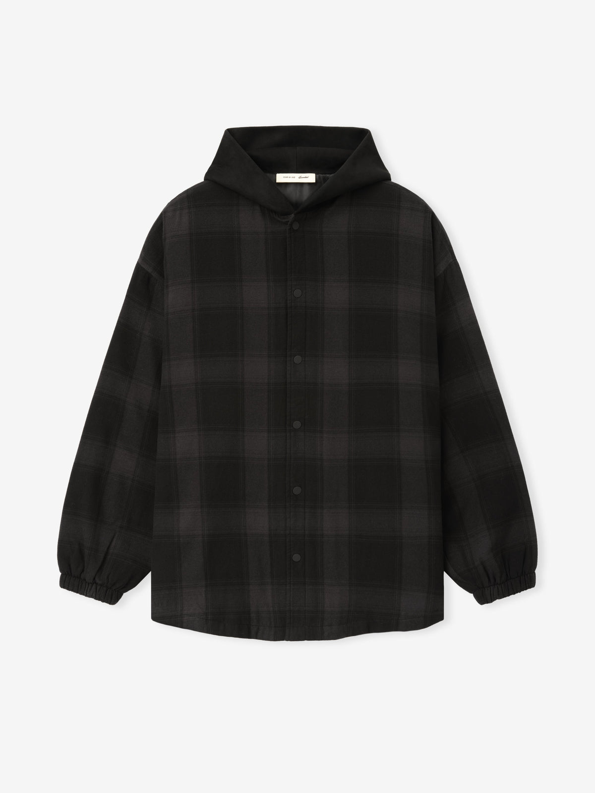Padded Shirt Jacket - Black Plaid - Image 1