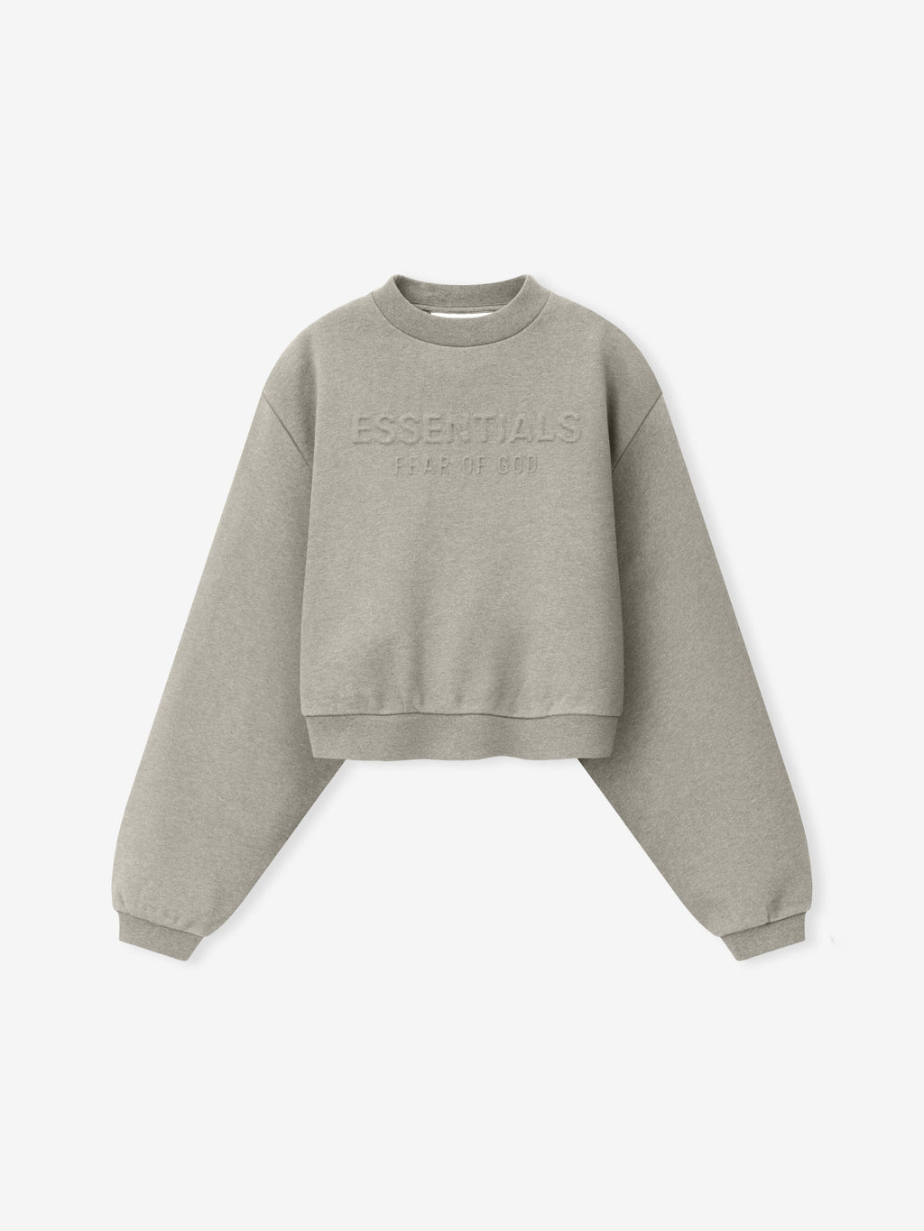 Womens Embossed FW26 Modern Cropped Crewneck - Warm Heather - Image 2