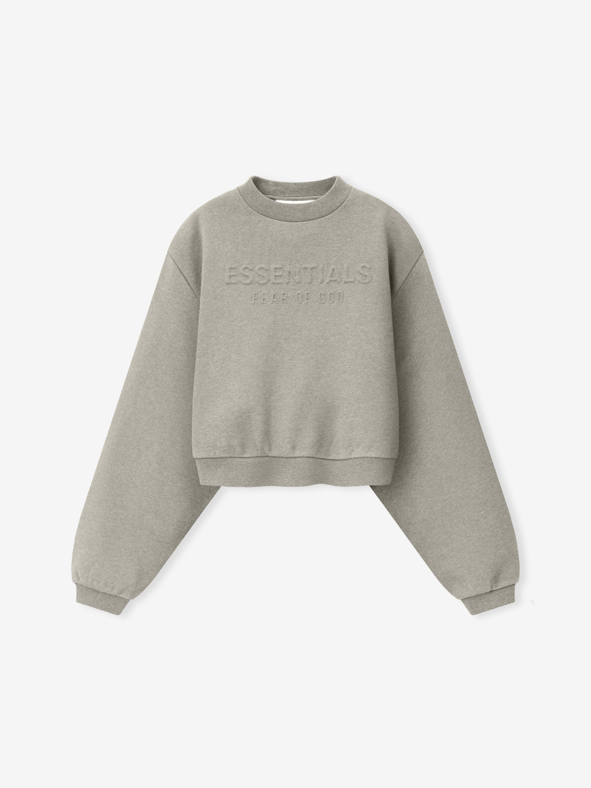 Womens Embossed FW26 Modern Cropped Crewneck - Warm Heather - Image 2