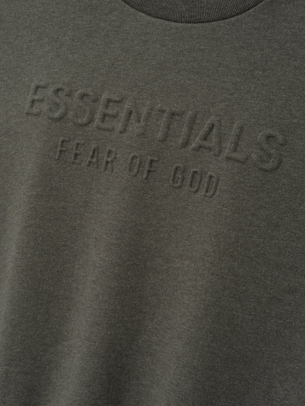 Womens Embossed FW26 Modern Cropped Crewneck - Ash Heather - Image 4