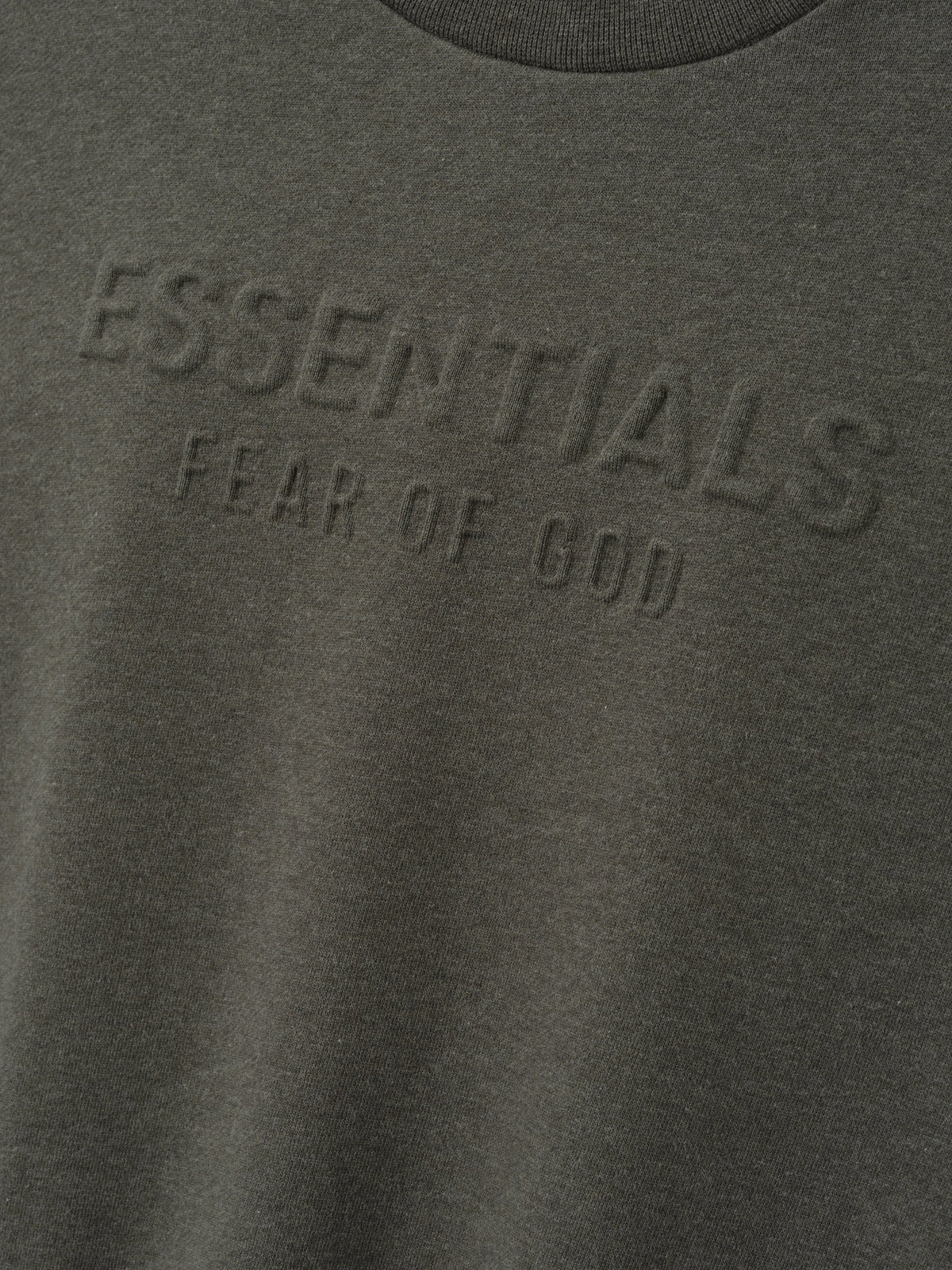 Womens Embossed FW26 Modern Cropped Crewneck - Ash Heather - Image 4