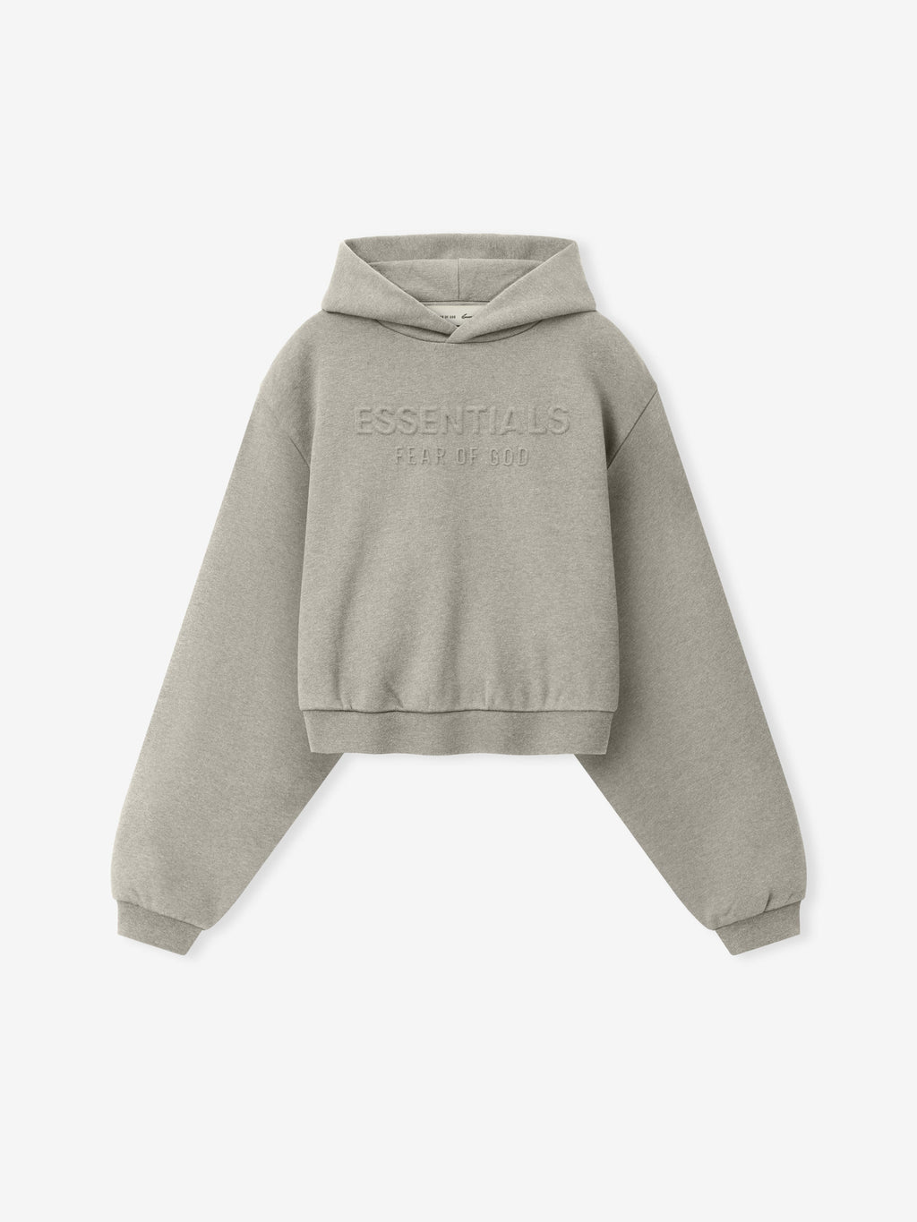 Womens Embossed FW26 Modern Cropped Hoodie - Warm Heather - Image 2