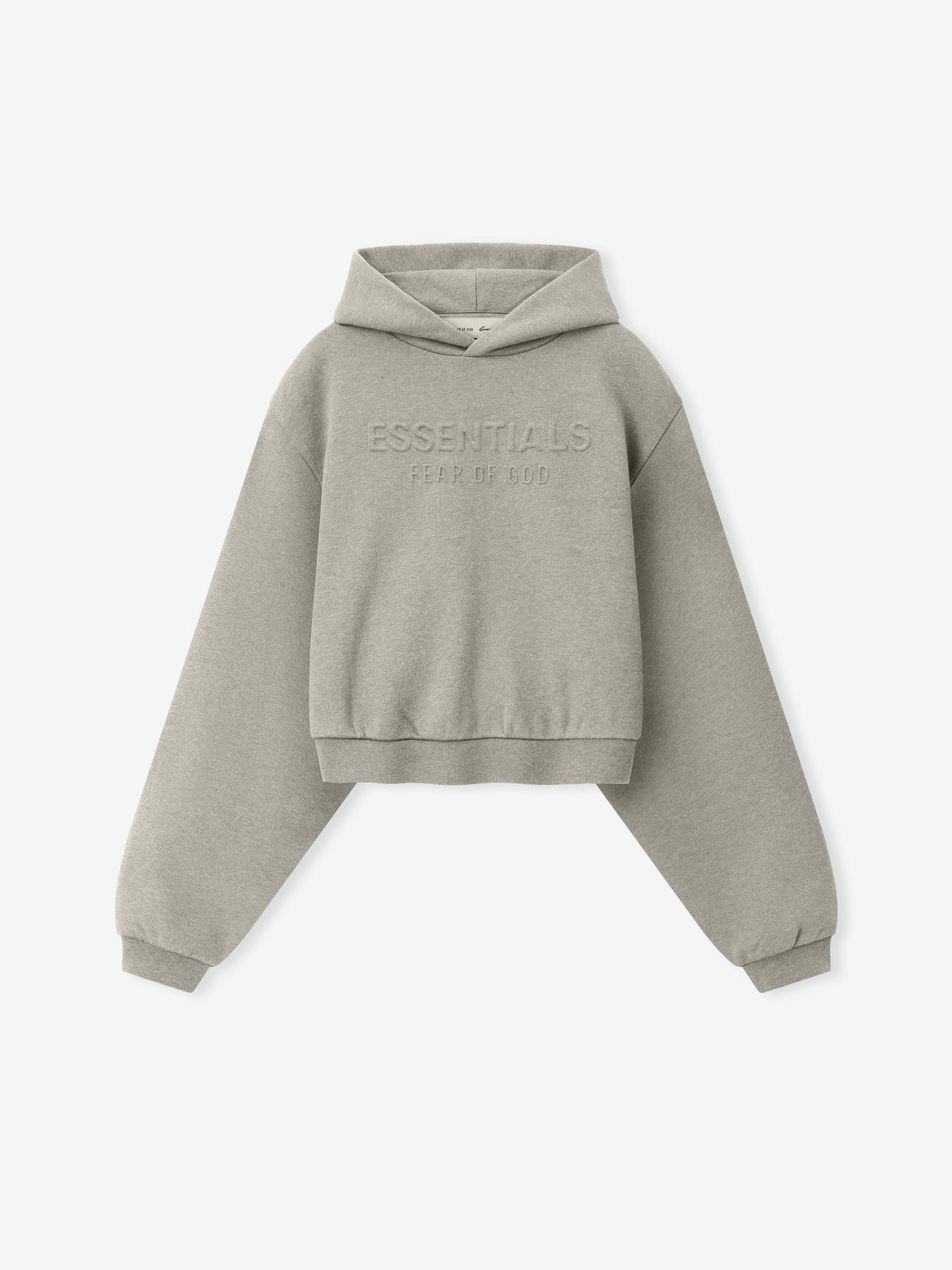Womens Embossed FW26 Modern Cropped Hoodie - Warm Heather - Image 2