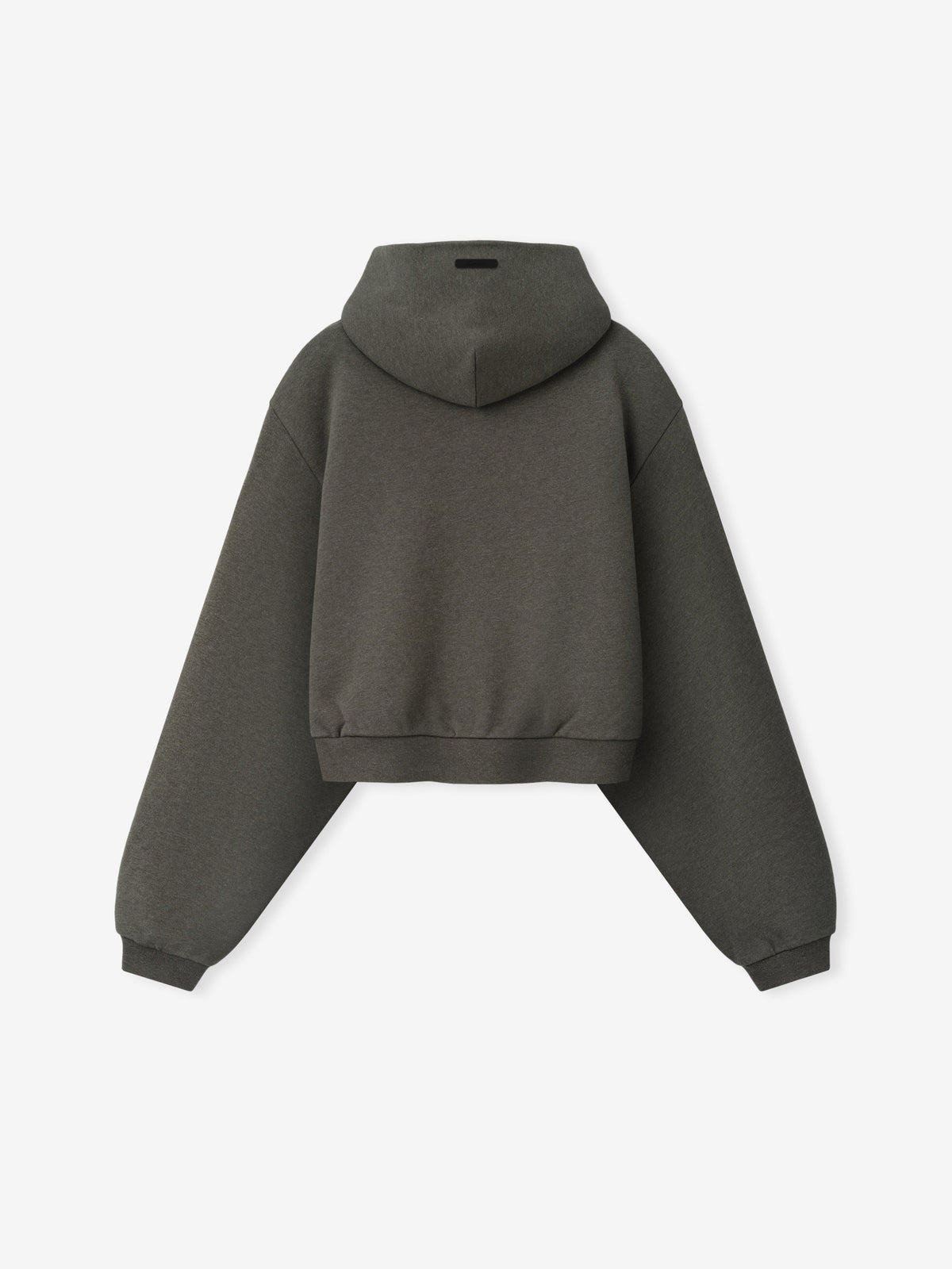Womens Embossed FW26 Cropped Hoodie - Ash Heather - Image 3