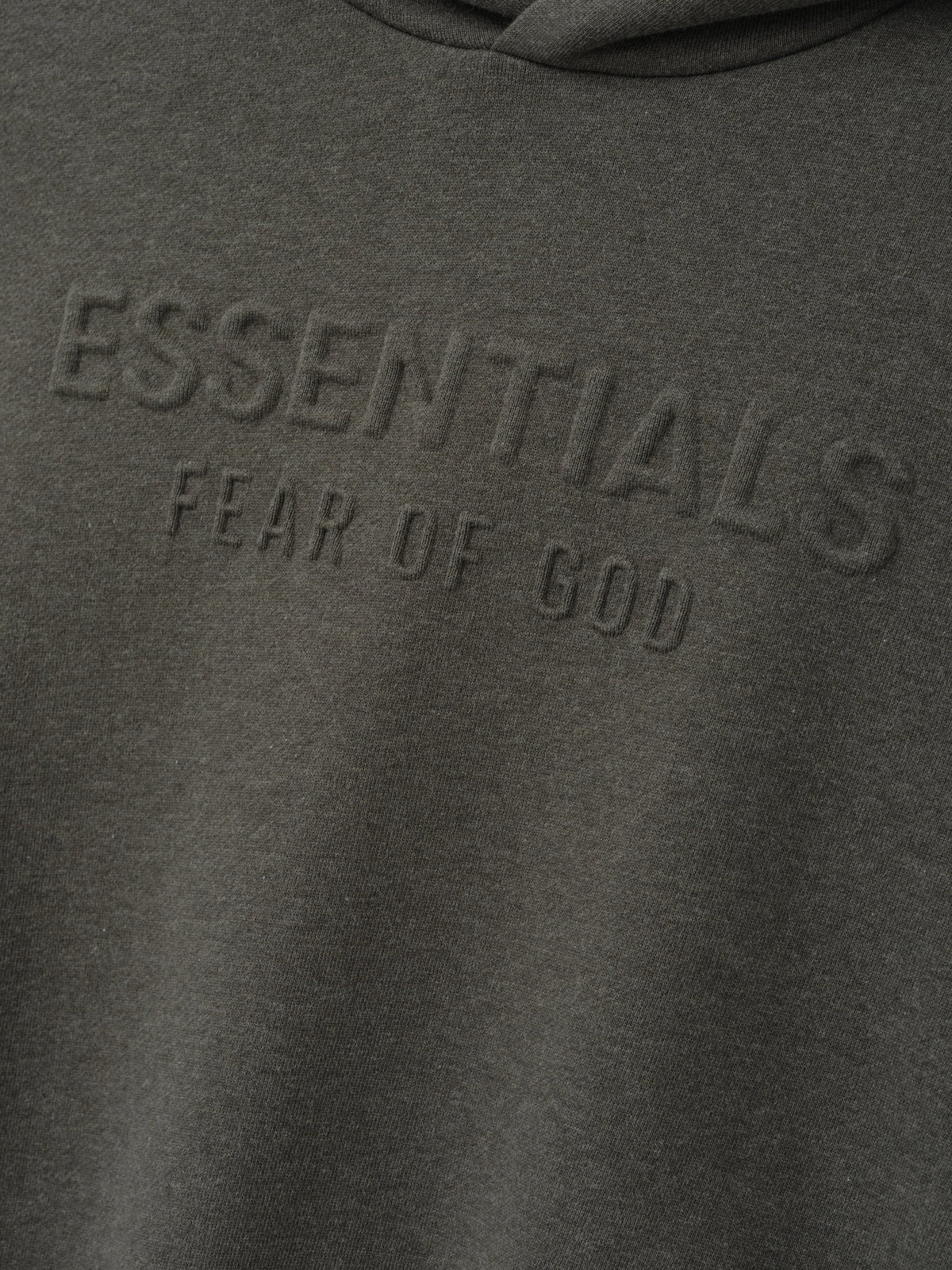 Womens Embossed FW26 Cropped Hoodie - Ash Heather - Image 4