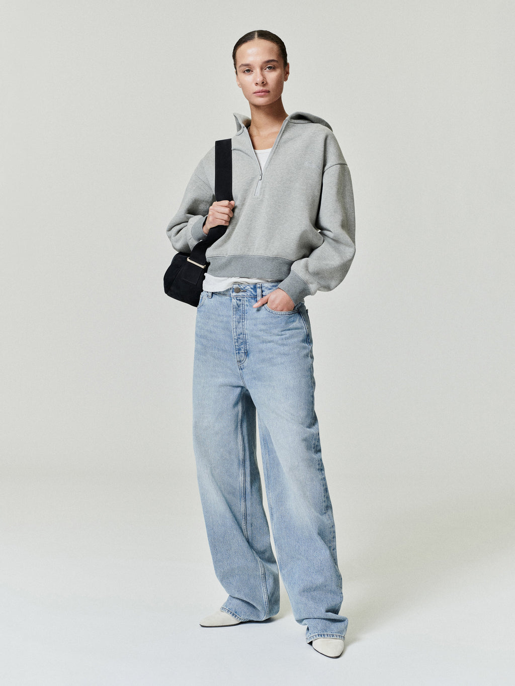Womens Denim Straight Leg Jeans - Classic Blue - Image 1