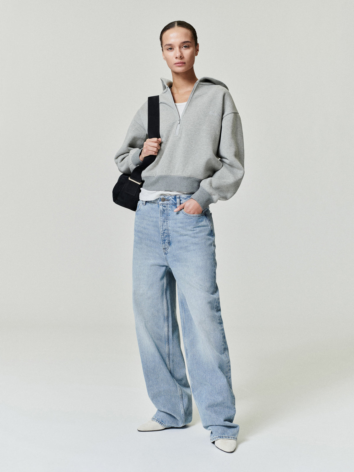 Womens Denim Straight Leg Jeans - Classic Blue - Image 1