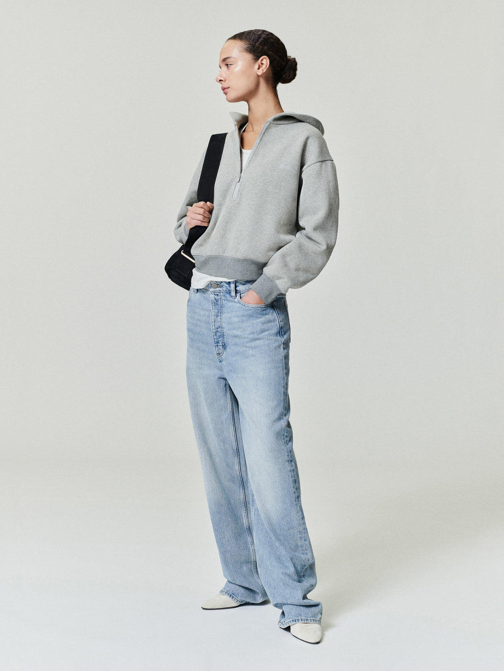 Womens Denim Straight Leg Jeans - Classic Blue - Image 2
