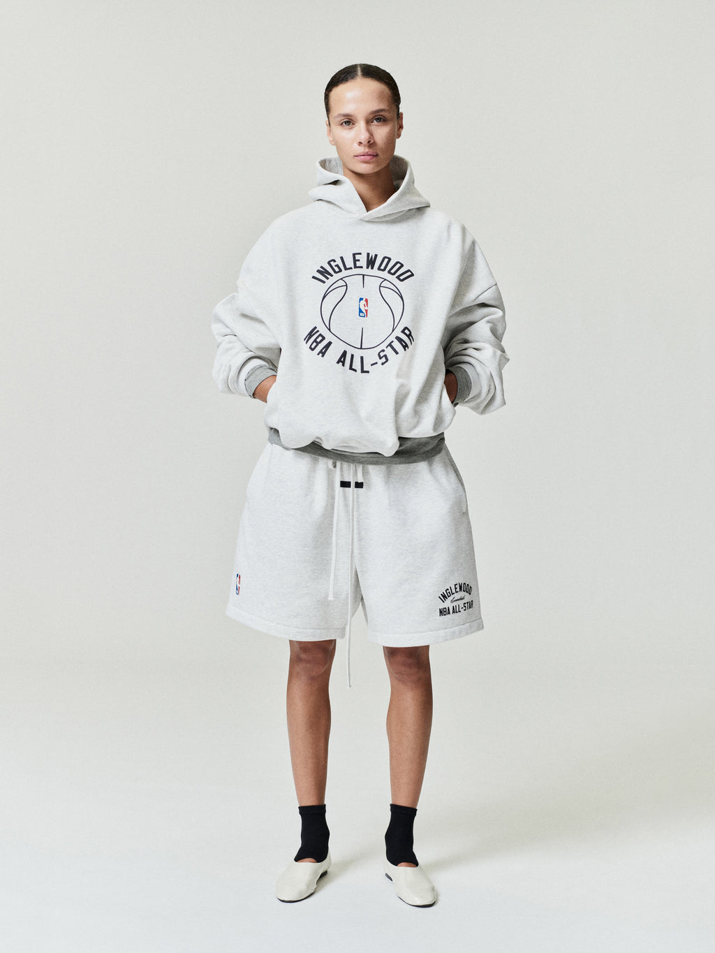 Inglewood X All Star Weekend '26 90s Hoodie - Oatmeal Heather - Image 2