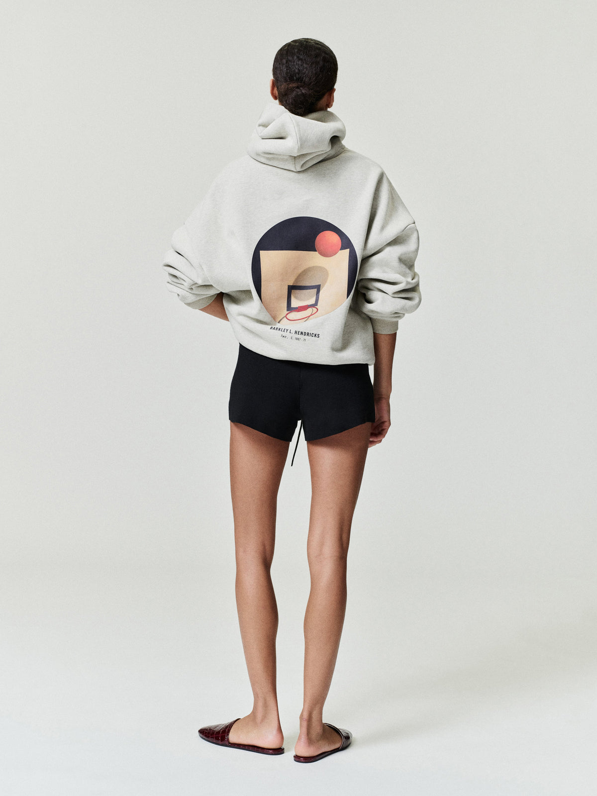 NBA X Barkley Hendricks 90s Hoodie - Heather Stone W/ Heather Rib - Image 2