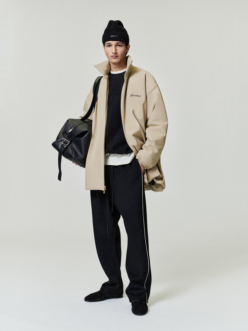 Suede Fleece Signature Relaxed Pant - Vintage Black - Image 4