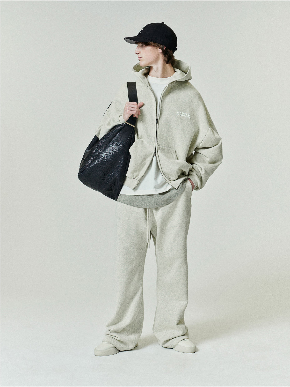 90s Zip-Up Hoodie - Washed Vanilla Heather - Image 3